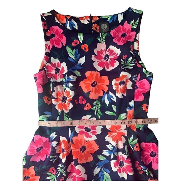 Vince Camuto Sleeveless Floral Fit and Flare Mini Dress - Picture 12 of 13